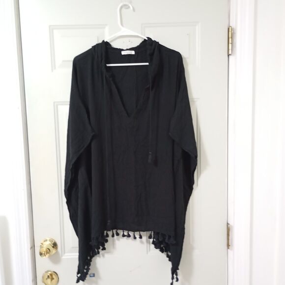 loves titch Other - Loves Titch Hooded Poncho Fringe Edge Women's For the Beach and Pool One Size